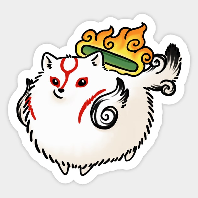 Smol Amaterasu Sticker by koomalaama